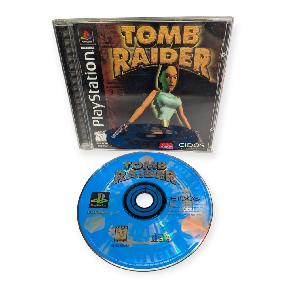Tomb Raider Sony PlayStation 1 PS1 1996 Black Label Lara Croft Eidos Classic